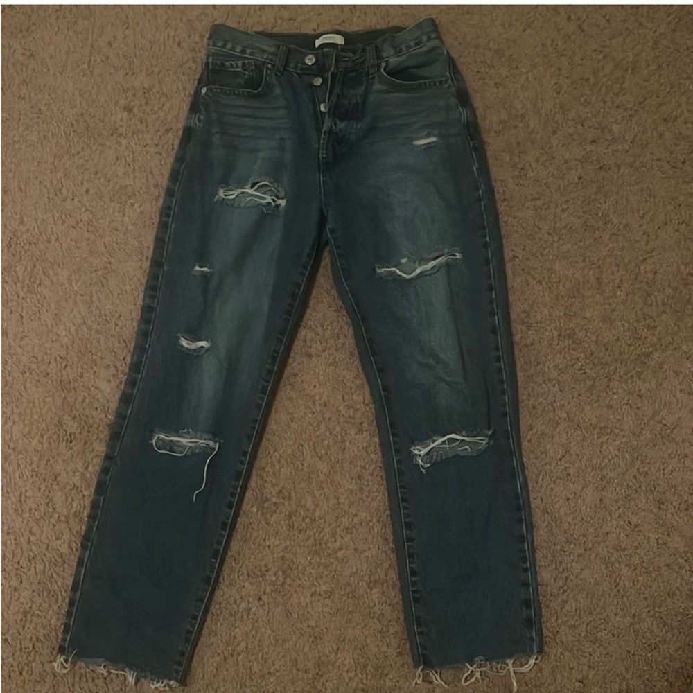 Forever 21 Premium High-Waisted Medium/Dark Wash Jeans